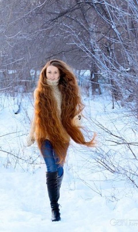 Фото Девушки С Длинными Волосами Зимой