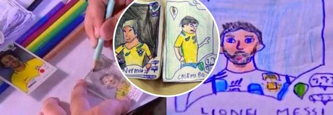 La famiglia è povera, bimbo di 8 anni disegna album di figurine dei mondiali, la Panini lo premia