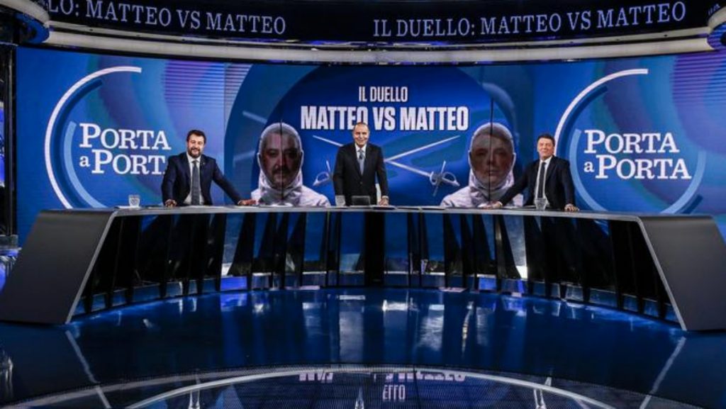 Porta a Porta, boom di ascolti per il duello Salvini-Renzi. La lettura televisiva: un po' showmen, un po' litiganti da reality - Il Fatto Quotidiano